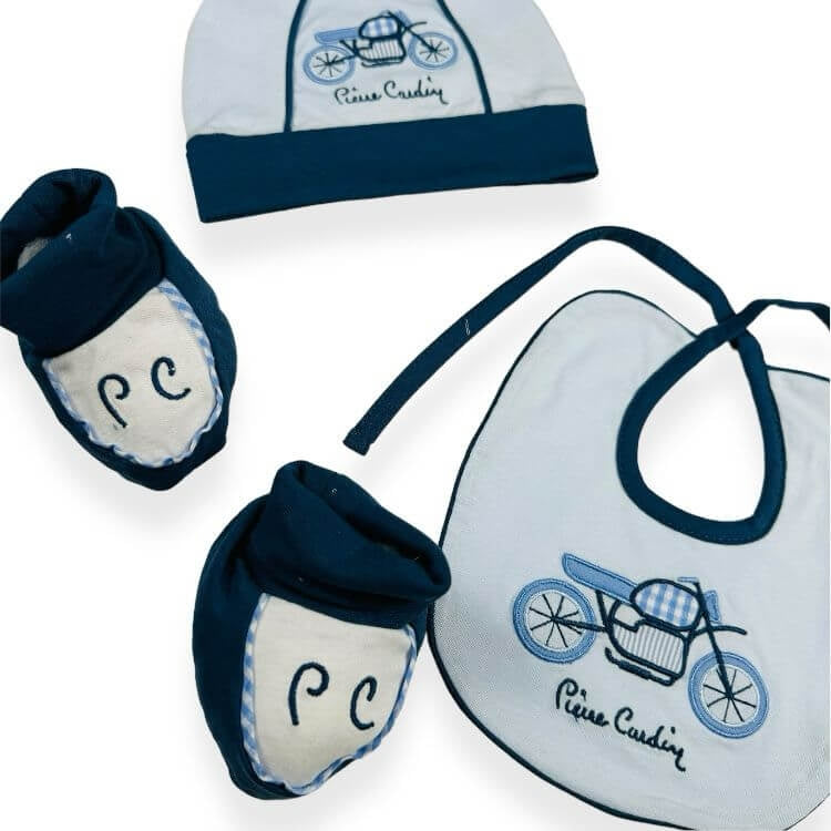 Baumwollmütze+Schuhe+Lätzchen-Set