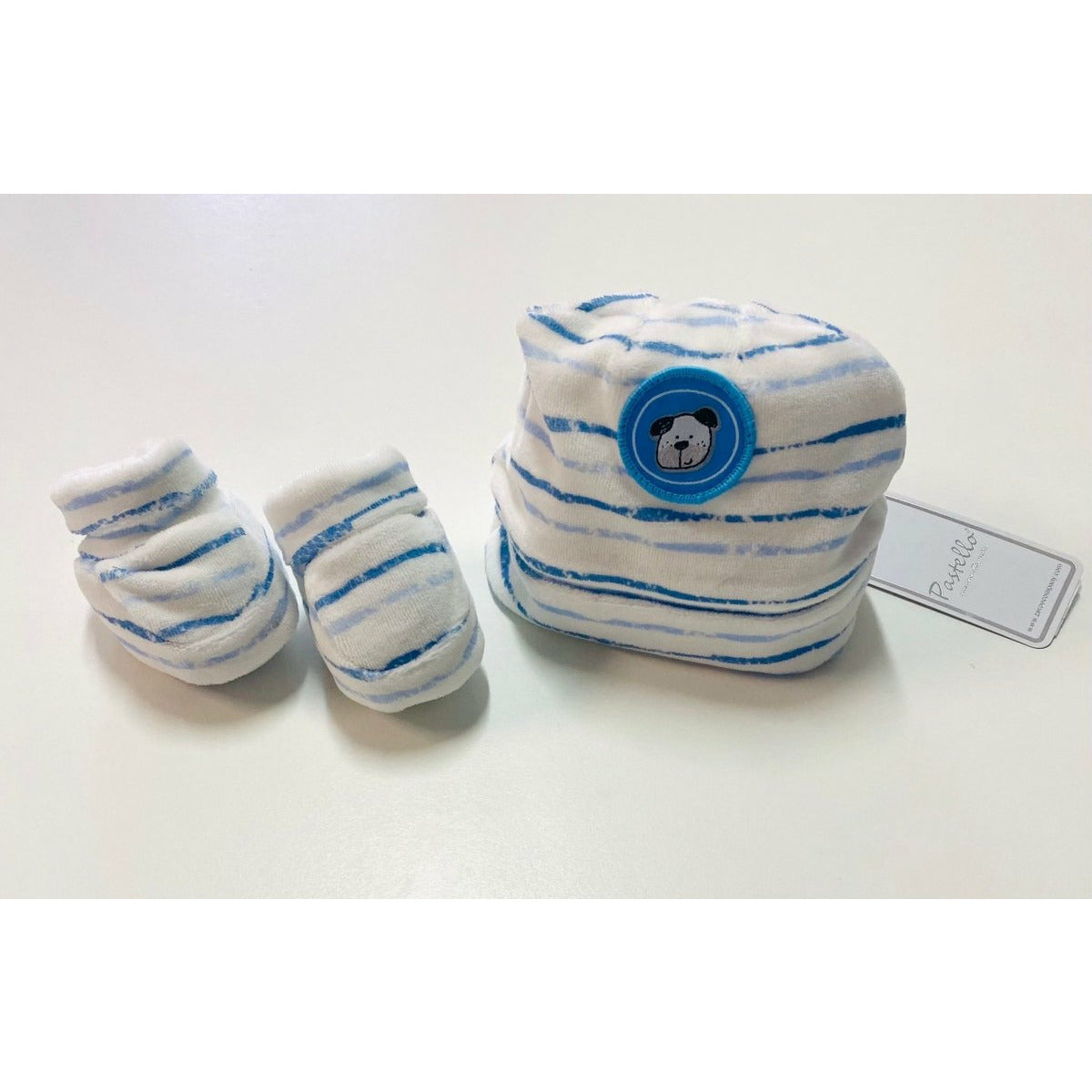 Set Cappello+Scarpe in ciniglia Pastello 0/3 Mesi - Mstore016