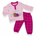 Warmer Pyjama aus Baumwolle in Pastelltönen