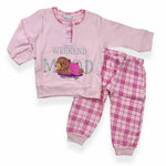 Warmer Pyjama aus Baumwolle in Pastelltönen