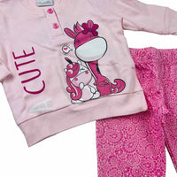 Warmer Pyjama aus Baumwolle in Pastelltönen