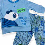 Warmer Pyjama aus Baumwolle in Pastelltönen