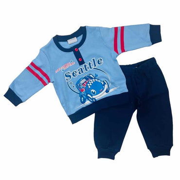 Warmer Pyjama aus Baumwolle in Pastelltönen
