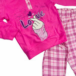 Warmer Pyjama aus Baumwolle in Pastelltönen