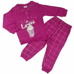 Warmer Pyjama aus Baumwolle in Pastelltönen