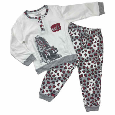 Warmer Pyjama aus Baumwolle in Pastelltönen