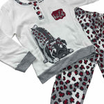 Warmer Pyjama aus Baumwolle in Pastelltönen