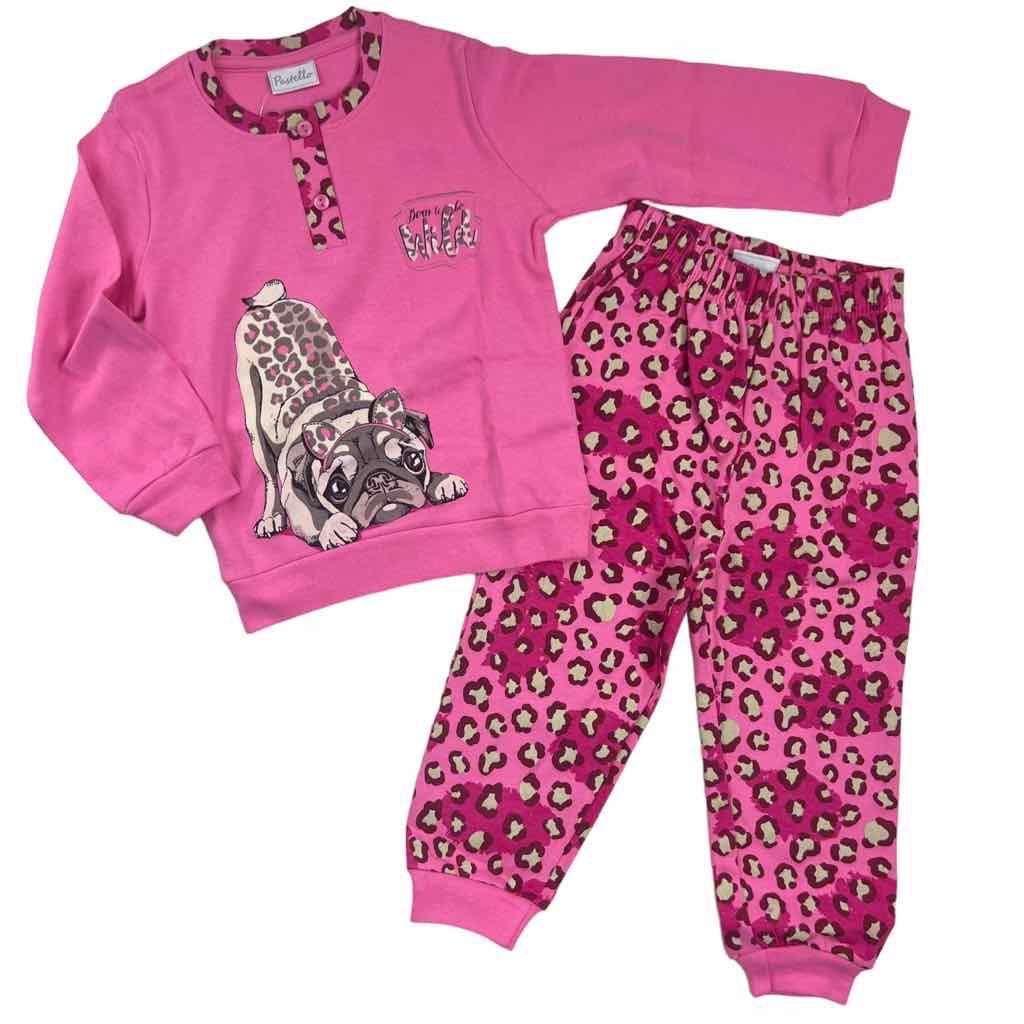 Warmer Pyjama aus Baumwolle in Pastelltönen