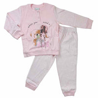 Warmer Pyjama aus Baumwolle in Pastelltönen
