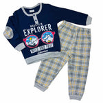 Warmer Pyjama aus Baumwolle in Pastelltönen
