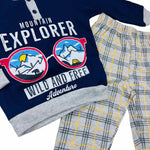 Warmer Pyjama aus Baumwolle in Pastelltönen