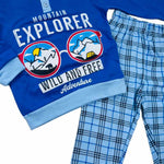 Warmer Pyjama aus Baumwolle in Pastelltönen