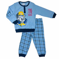 Warmer Pyjama aus Baumwolle in Pastelltönen
