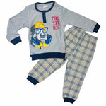 Warmer Pyjama aus Baumwolle in Pastelltönen