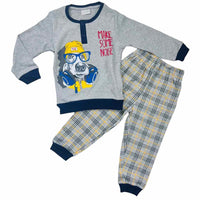 Warmer Pyjama aus Baumwolle in Pastelltönen