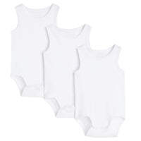 3-teiliges Tanktop aus 100 % pastellfarbener Baumwolle