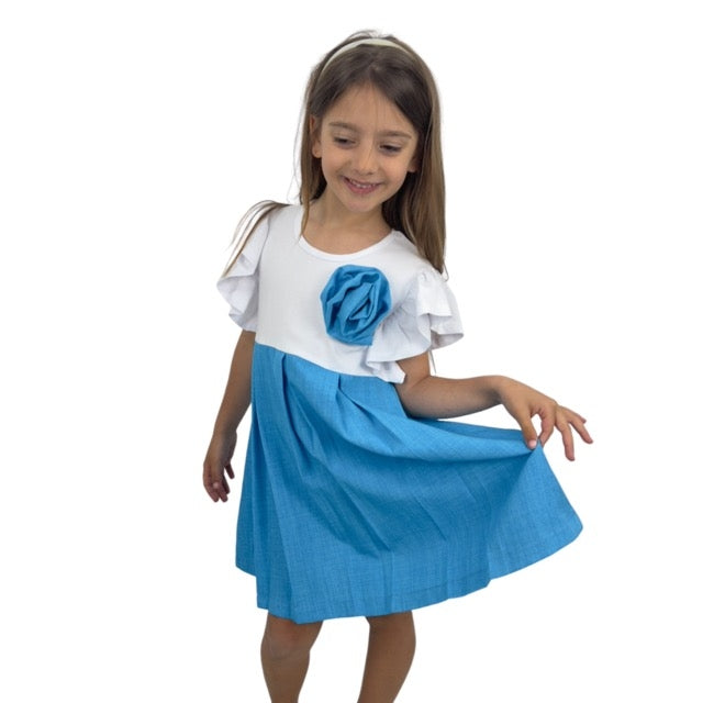 Mädchenkleid mit Rosette