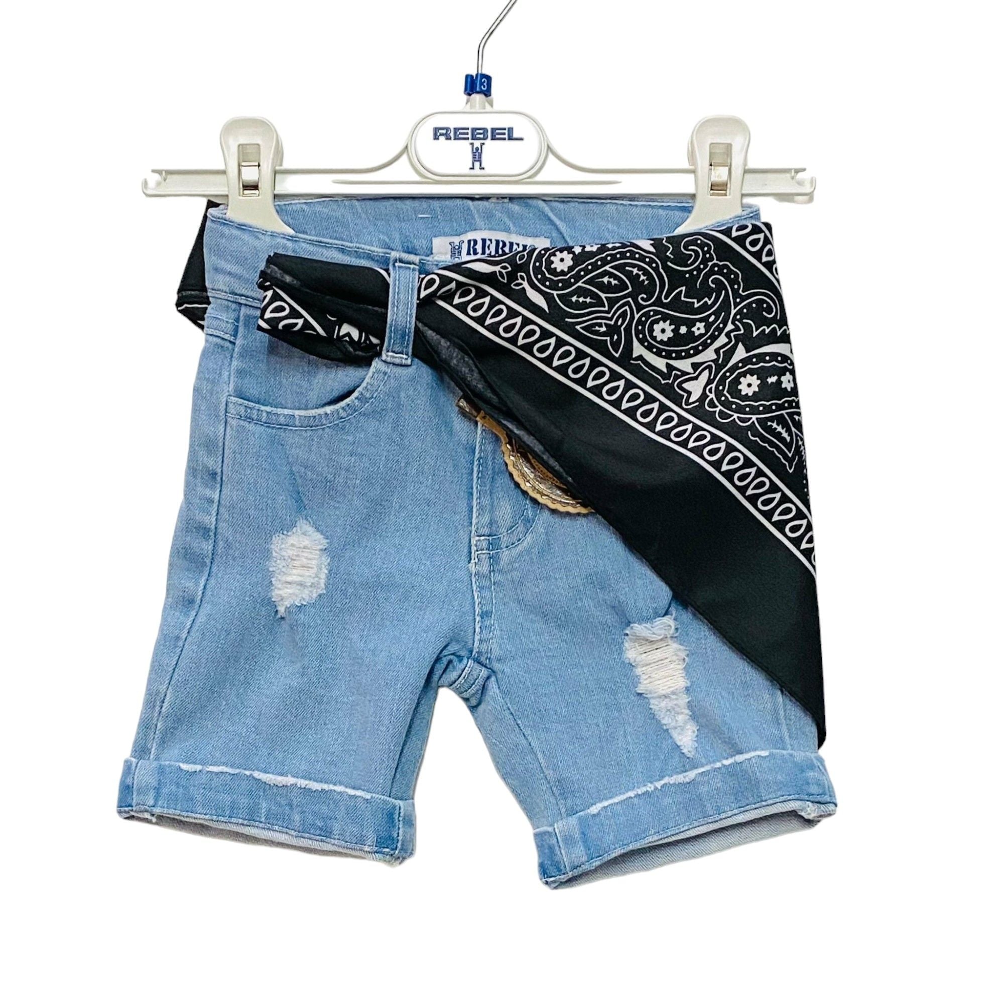 Bermudashorts in Jeans mit Bandana 