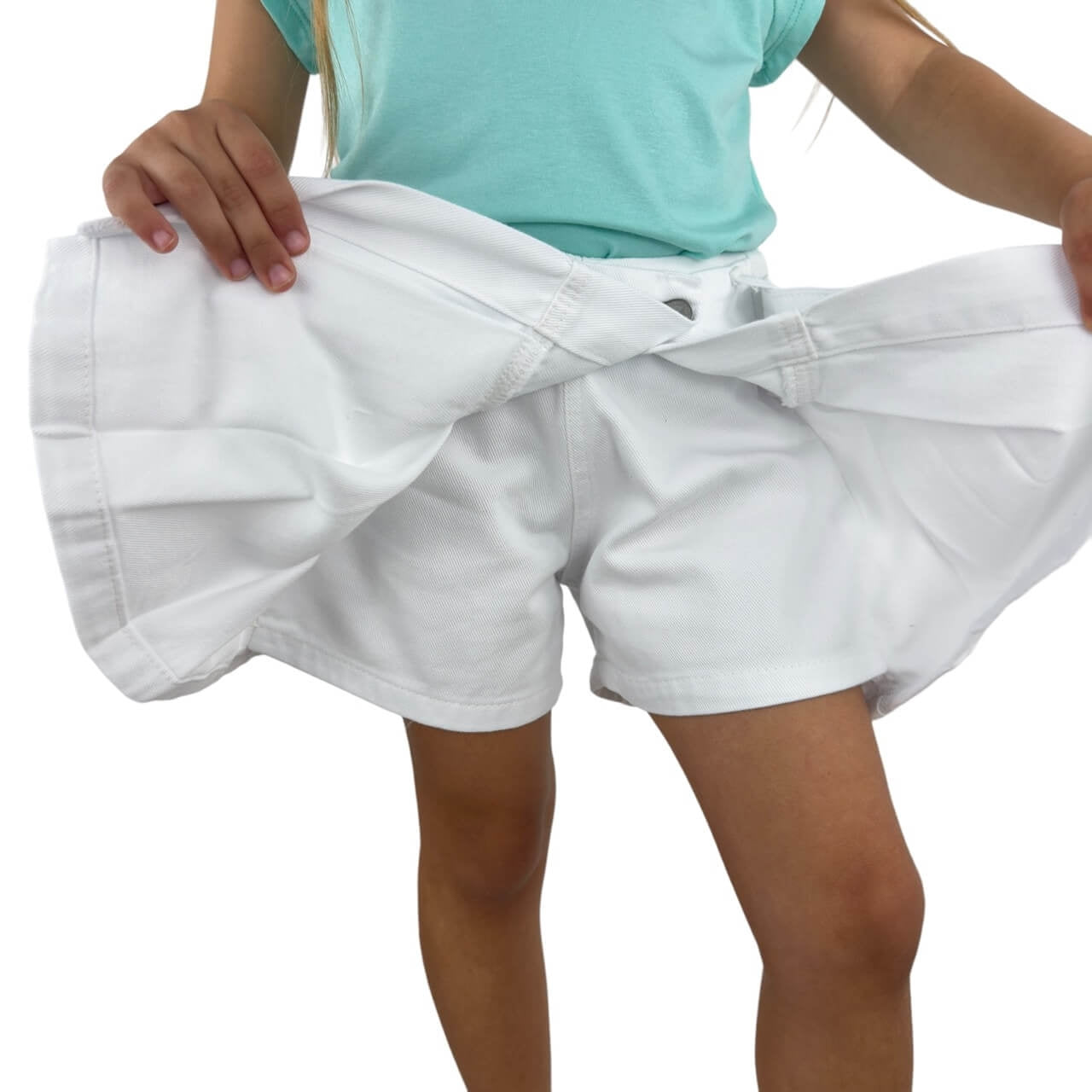Jeansshorts mit Faltenrockeffekt für Mädchen