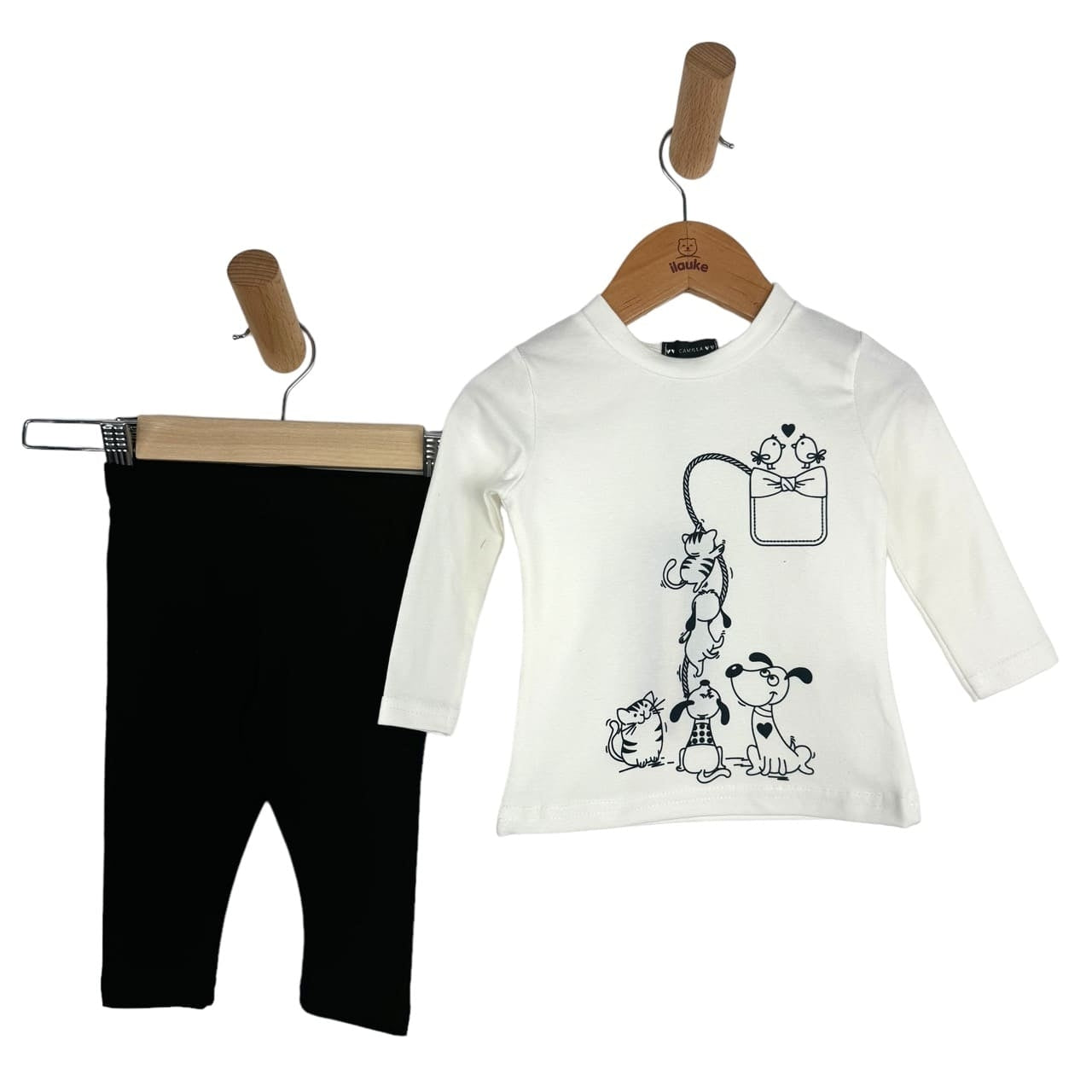 Warmes Baby-Mädchen-Outfit aus Baumwolle