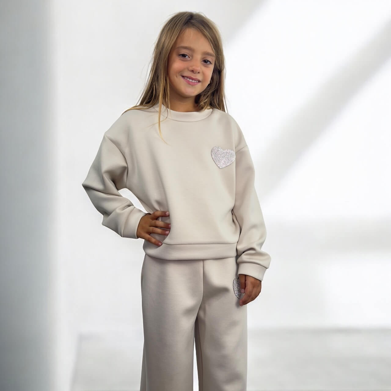 Baby Mädchen Palazzo Über-Jumpsuit mit Applikation