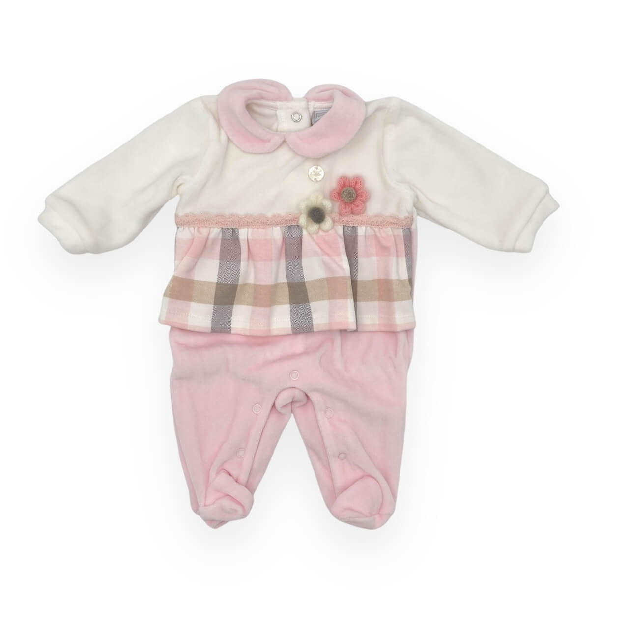 Pastellfarbener Chenille-Strampler