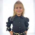 Baby Mädchen Shirt mit Animal Print Einsätzen