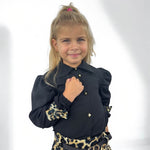 Baby Mädchen Shirt mit Animal Print Einsätzen