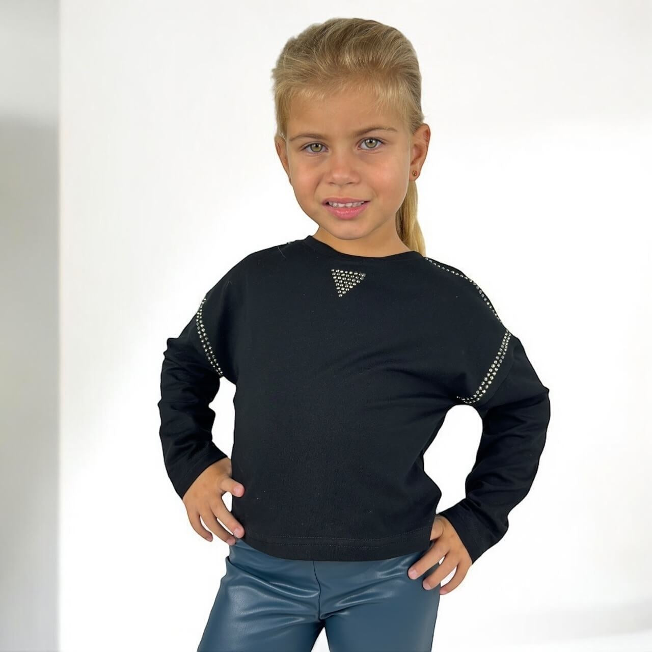 Baby-Mädchen-Set mit Leggings aus Öko-Leder