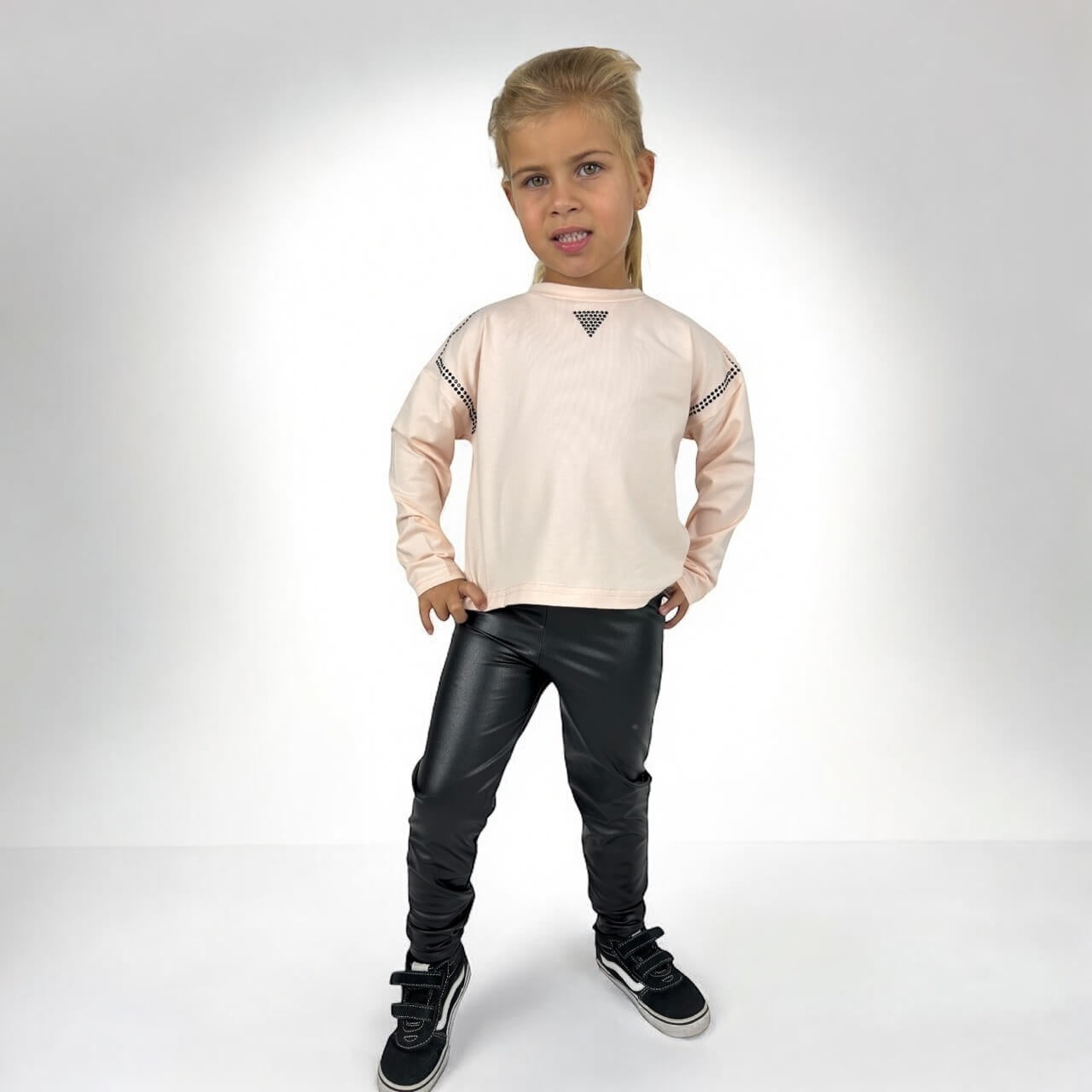 Baby-Mädchen-Set mit Leggings aus Öko-Leder