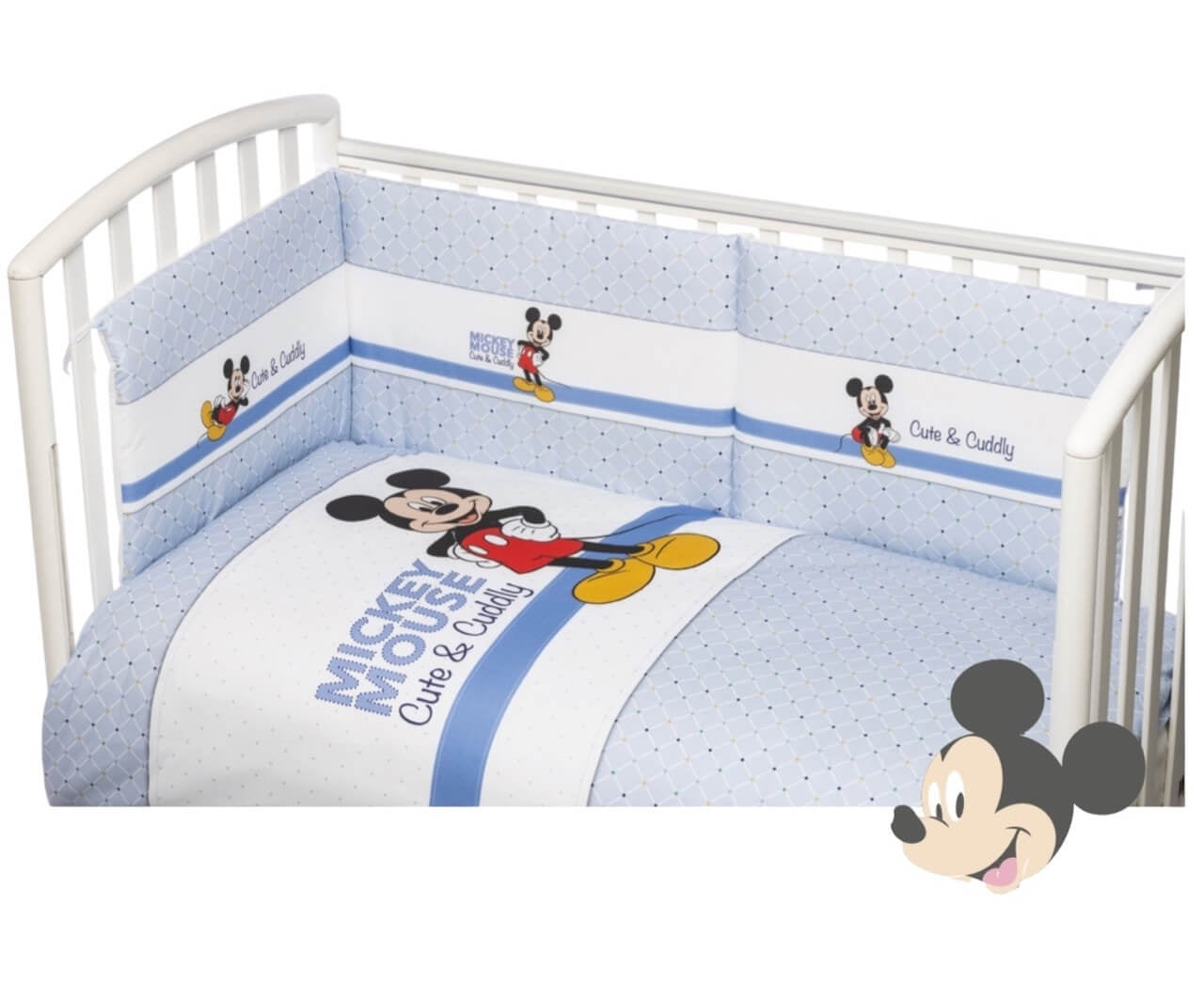 Completo trapunta lettino con paracolpi Disney