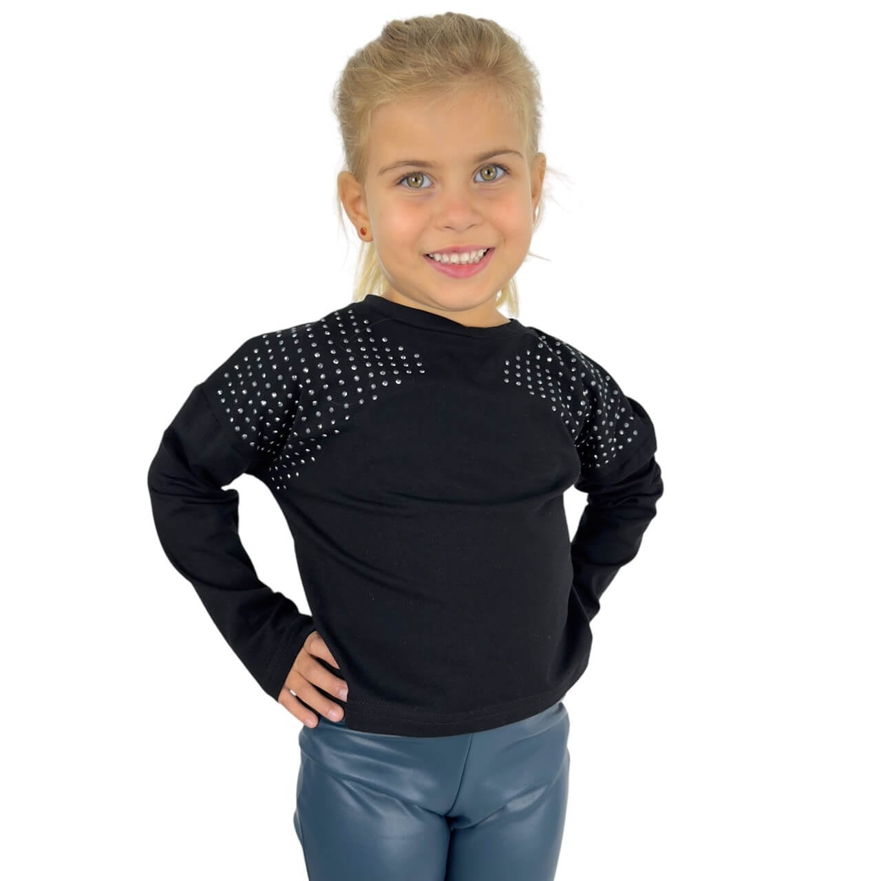 Baby-Mädchen-Set mit Leggings aus Öko-Leder