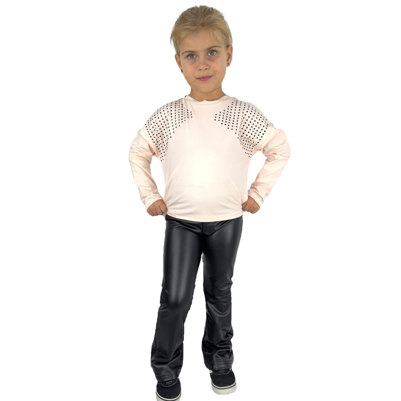 Baby-Mädchen-Set mit Leggings aus Öko-Leder