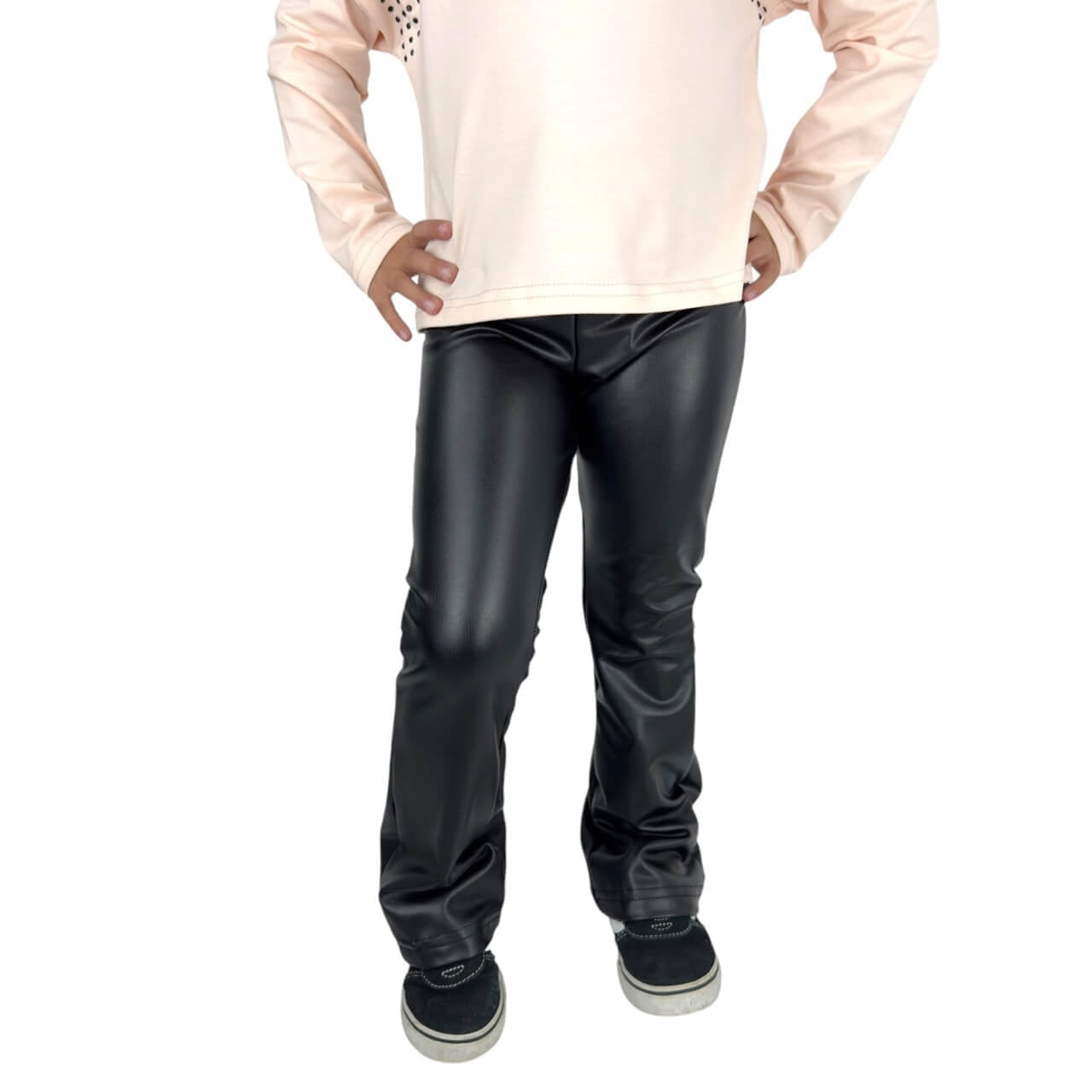 Baby-Mädchen-Set mit Leggings aus Öko-Leder