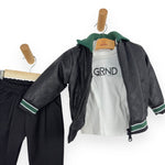 Baby-Outfit mit Öko-Lederjacke