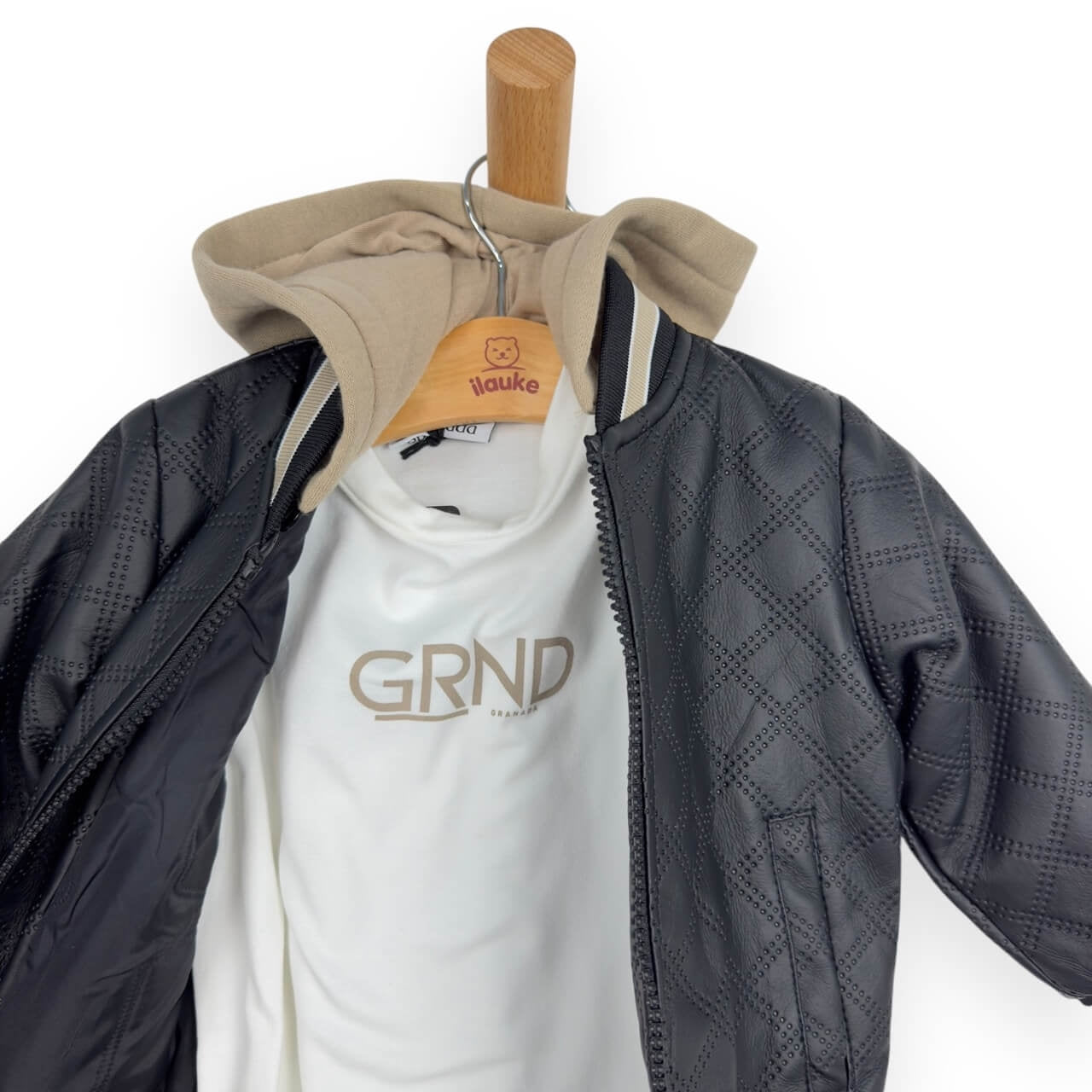 Baby-Outfit mit Öko-Lederjacke