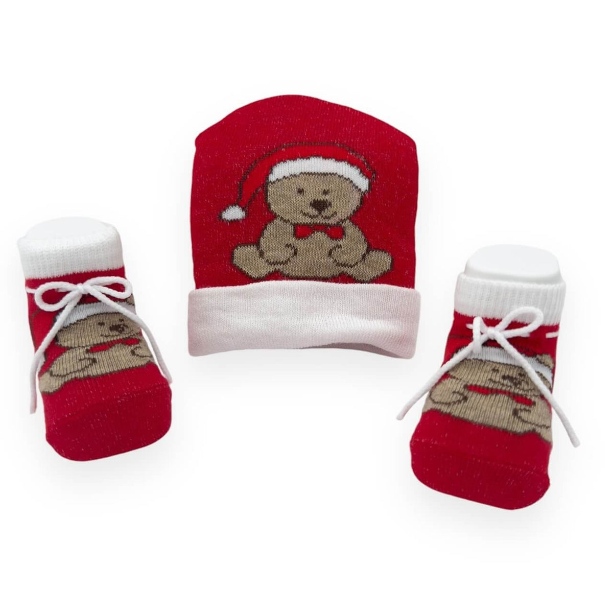Warmes Baumwollmütze+Schuhe-Set 0/6 Monate Weihnachten