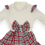 Warmes Baby-Mädchenkleid aus Baumwolle