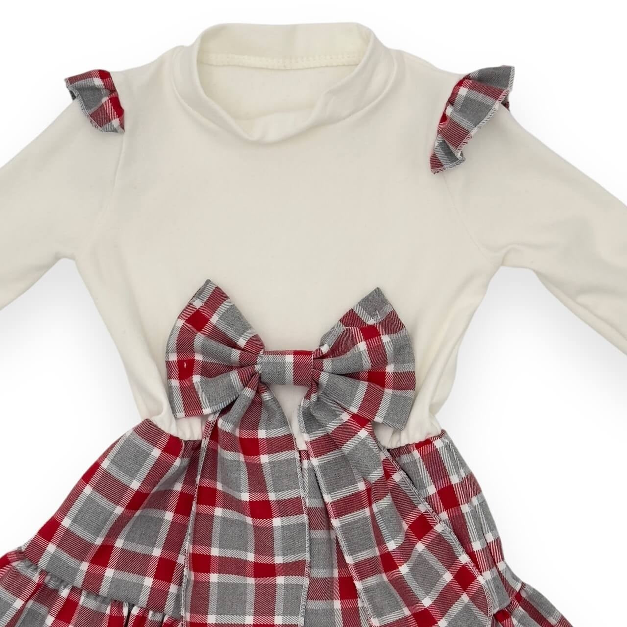 Warmes Baby-Mädchenkleid aus Baumwolle