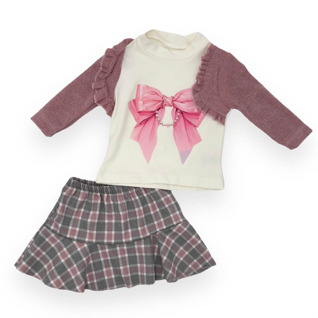 Warmes Baby-Mädchen-Outfit aus Baumwolle
