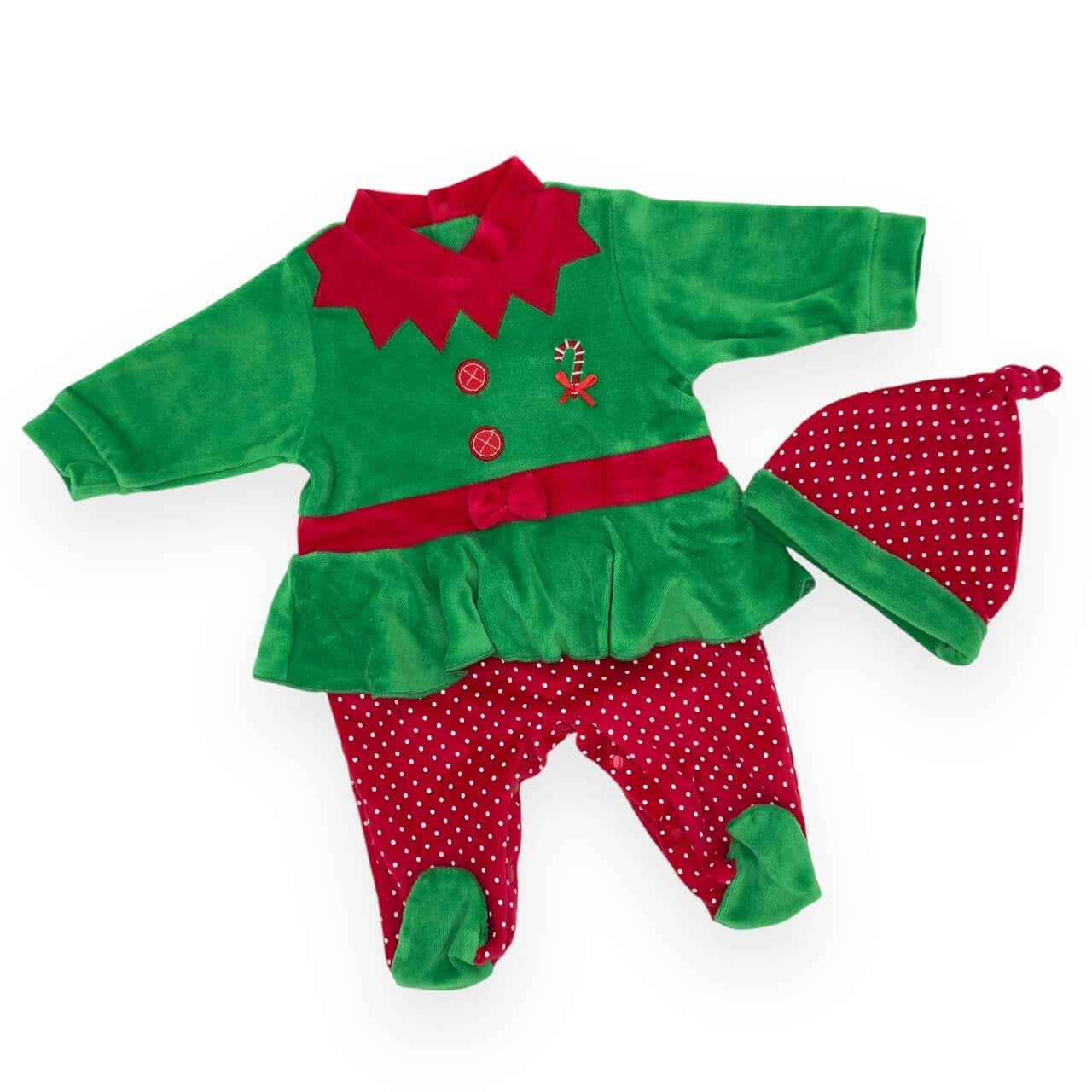 Weihnachtselfen-Baby-Mädchen-Chenille-Strampelanzug