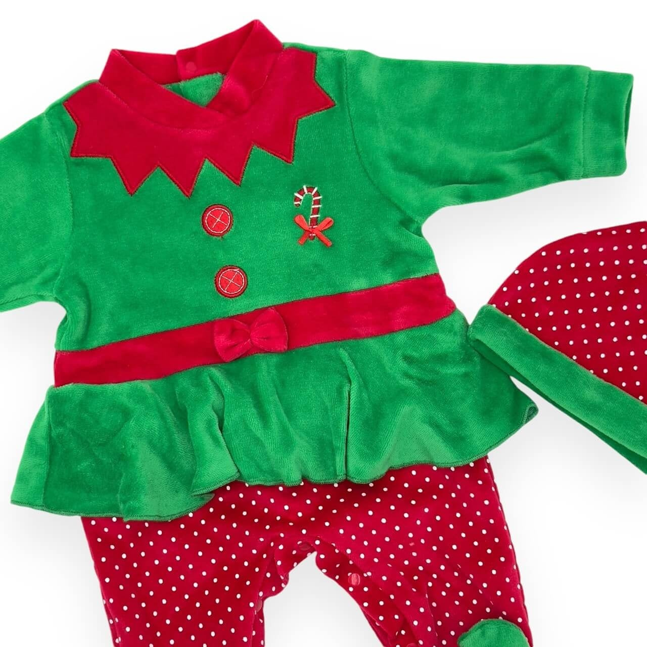 Weihnachtselfen-Baby-Mädchen-Chenille-Strampelanzug
