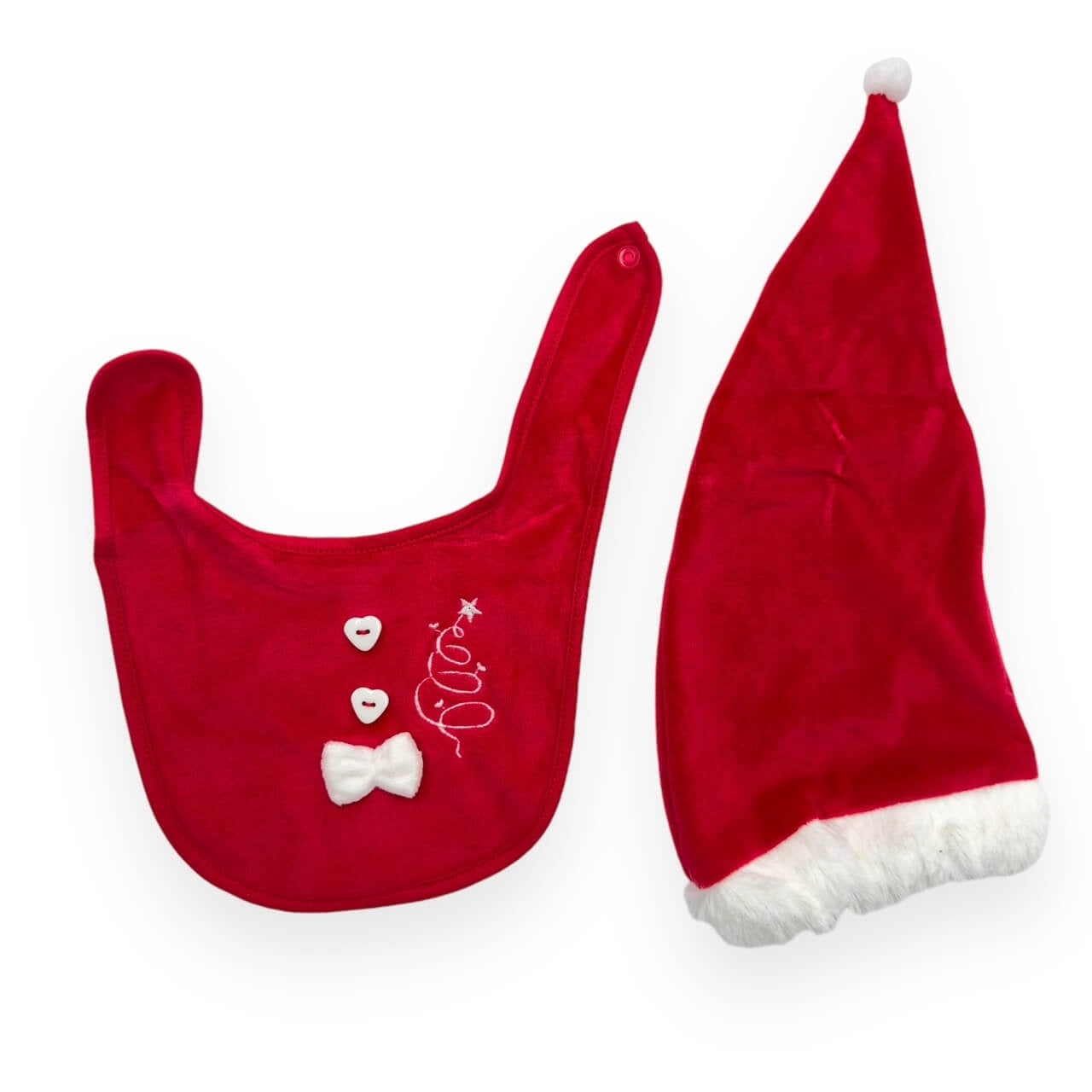 Weihnachts-Chenille-Mütze + Lätzchen