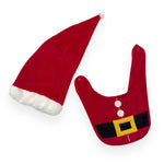 Weihnachts-Chenille-Mütze + Lätzchen