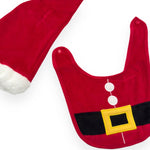 Weihnachts-Chenille-Mütze + Lätzchen