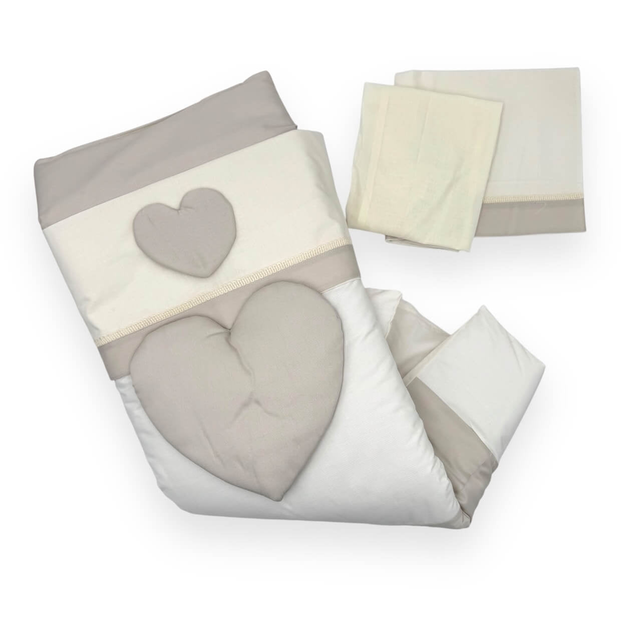 Komplettes Bettwäscheset + abnehmbare Bettdecke + Kinderwagen-Kissenbezug
