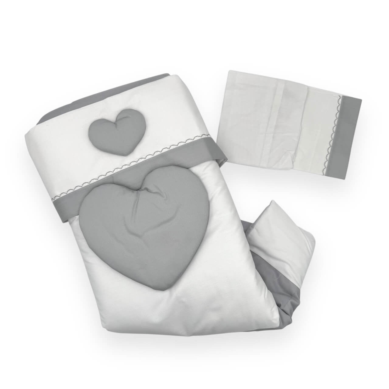 Komplettes Bettwäscheset + abnehmbare Bettdecke + Kinderwagen-Kissenbezug