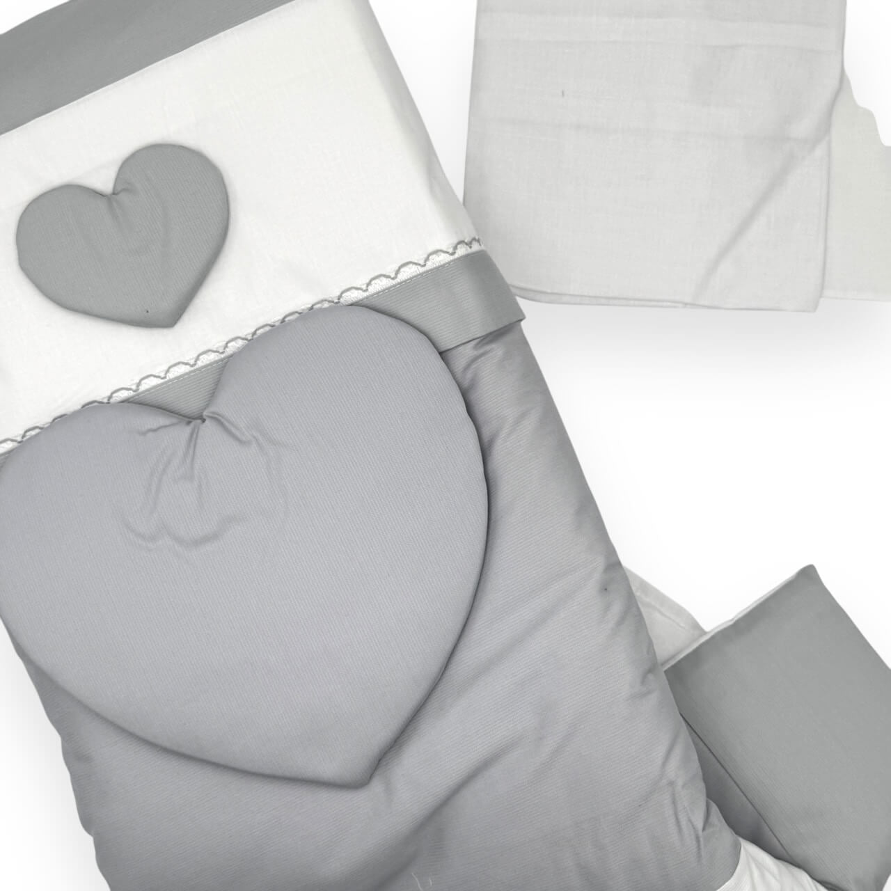Komplettes Bettwäscheset + abnehmbare Bettdecke + Kinderwagen-Kissenbezug