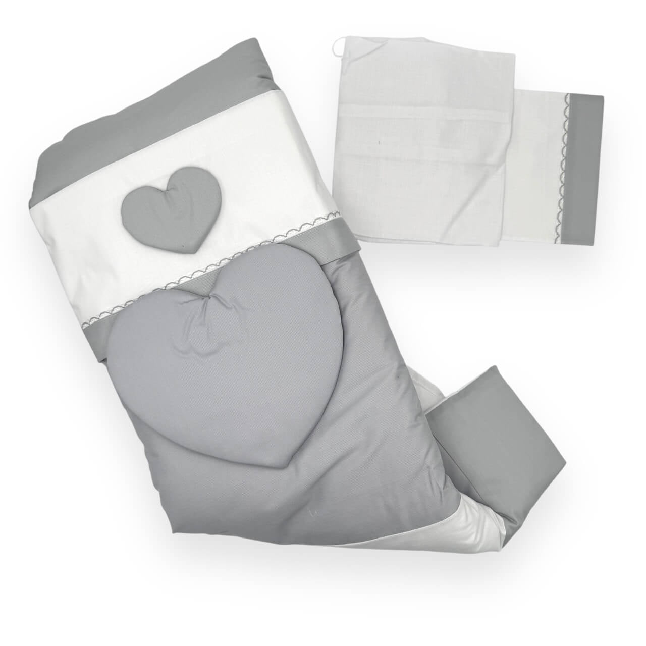 Komplettes Bettwäscheset + abnehmbare Bettdecke + Kinderwagen-Kissenbezug