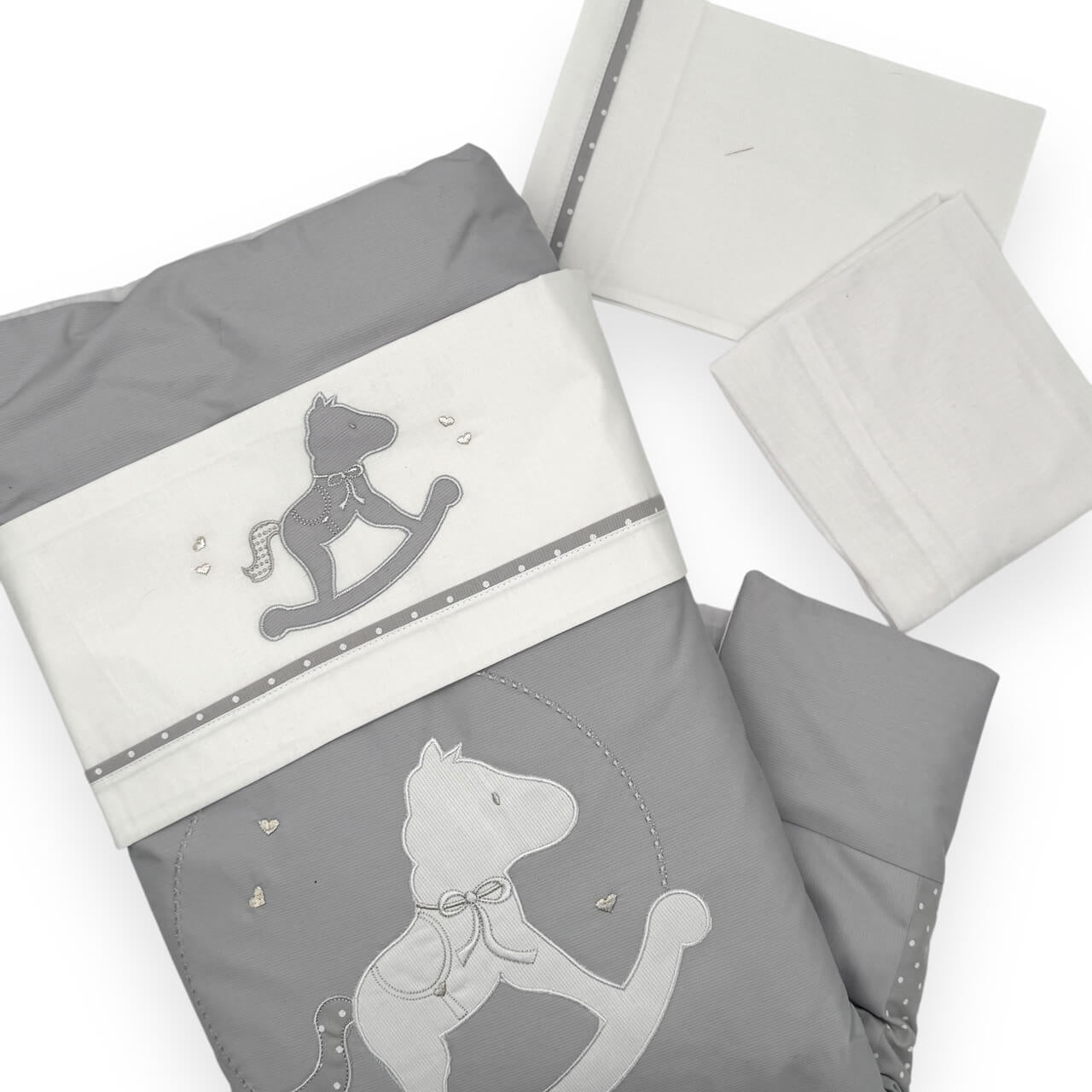Komplettes Bettwäscheset + abnehmbare Bettdecke + Kinderwagen-Kissenbezug